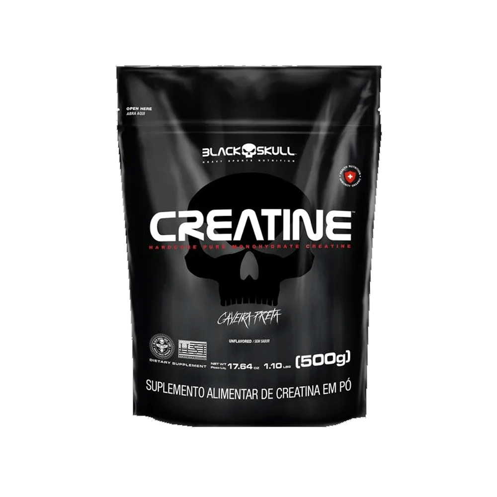 Creatina Pura 500Gr Refil Black Skull