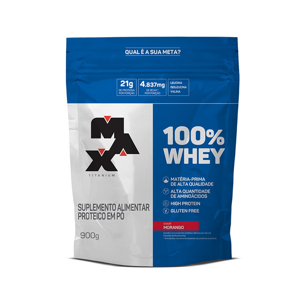 100% WHEY REFIL 900GR MAX TITANIUM 